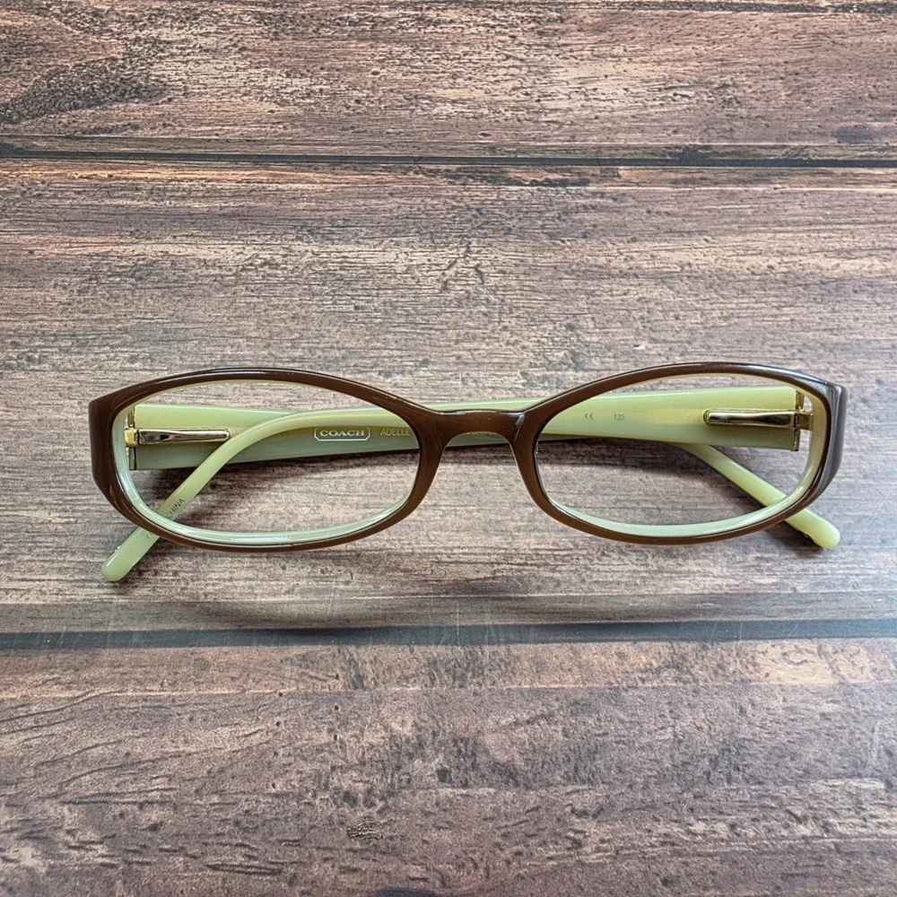Coach Adelle 534 Eyeglass Frames Brown Camel Monogram Rectangular 3811